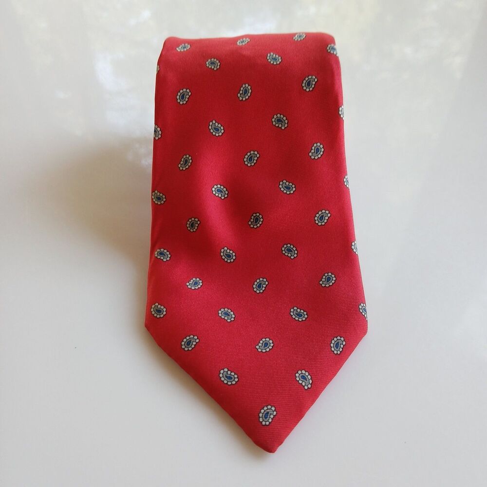 Vintage Anthony Foxx 100% Silk Neck Tie Red Paisley